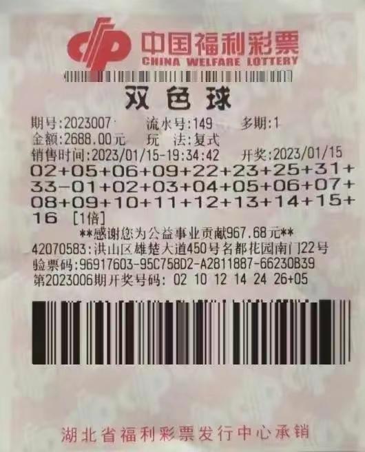 武汉一男子花2688购买彩票，称买完就后悔了，但却意外中奖1214万