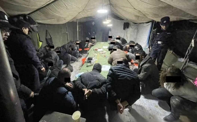 搭建帐篷进行赌博，临洮公安抓获涉赌人员25人！