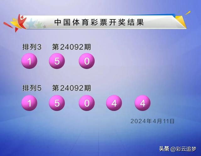 4月11日中国体育彩票排列3排列5开奖结果