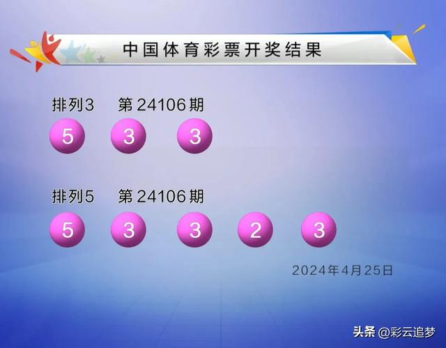排5中出151注一等奖 4月25日中国体育彩票排列3排列5开奖结果